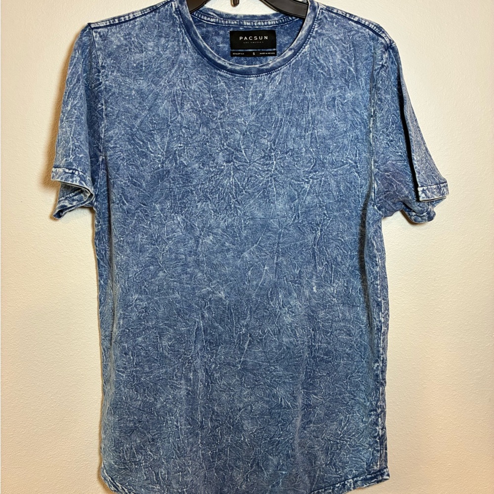 PacSun Distressed Blue Short Sleeve Tee